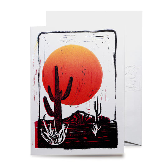 Red Mountain Sunset Saguaro Thank You Card