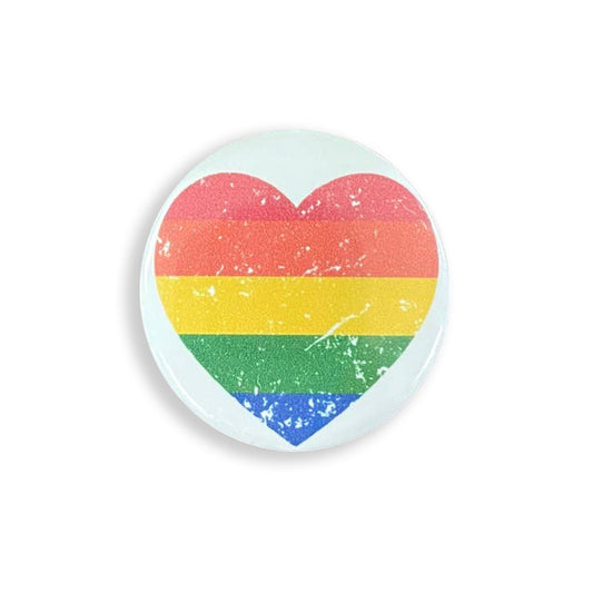 Rainbow Colors Heart Graphic Art Button