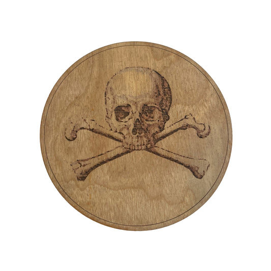 Skull and Bones Wooden Coaster